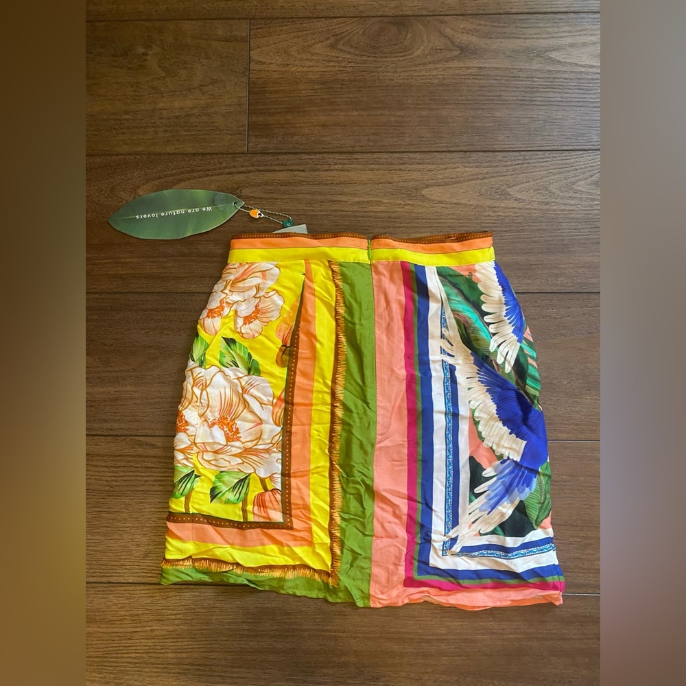 Farm Rio Double Scarfs Pastel Mini Skirt - Picture 6 of 11